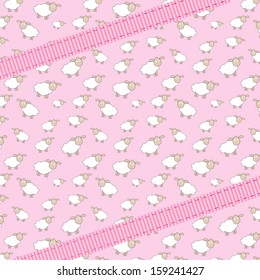 Abstract lamb background with ribbon vector illustration