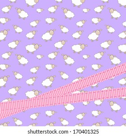 Abstract lamb background with ribbon vector illustration