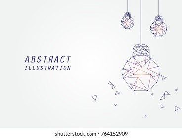 Abstract lamp with copy space design by connecting of dot and line. geometric shape vector
