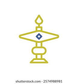 Abstract Lamp Icon Gold and Blue