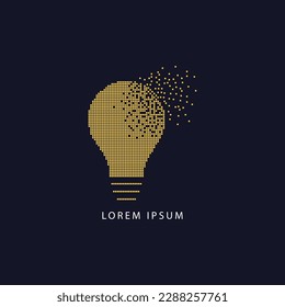 Abstraktes Leuchtenlogo. Logotype.pixel Vektordesign