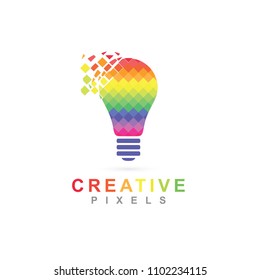 Abstract lamp logo. Vector logotype design. colorful and creative