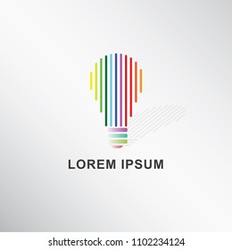 Abstract lamp logo. Vector logotype design. colorful and creative