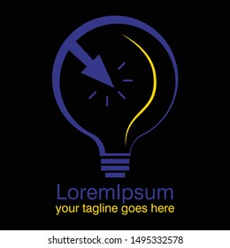 Abstract lamp logo. Vector logotype design.