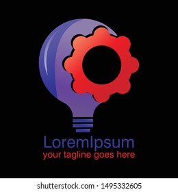 Abstract lamp logo. Vector logotype design.
