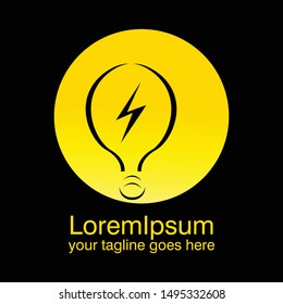 Abstract lamp logo. Vector logotype design.