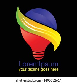 Abstract lamp logo. Vector logotype design.