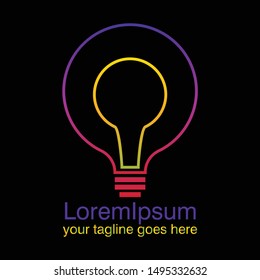 Abstract lamp logo. Vector logotype design.