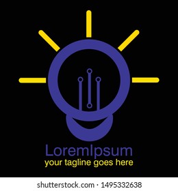 Abstract lamp logo. Vector logotype design.