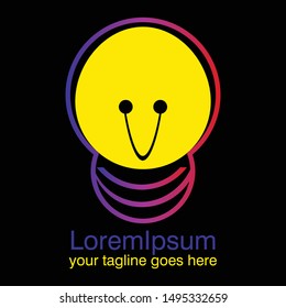 Abstract lamp logo. Vector logotype design.