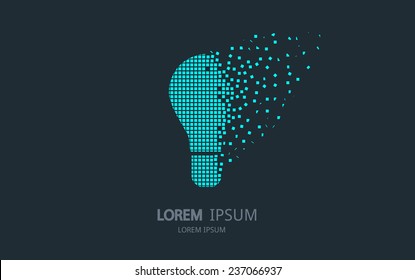 Abstract lamp logo. Vector logotype design.