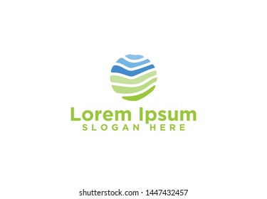 Abstract Land Logo Designs Vector Illustration
