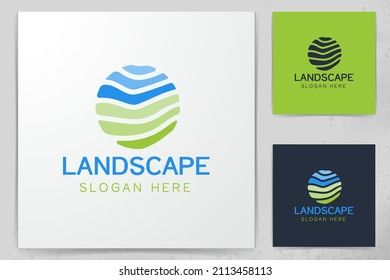 Abstract Land Logo Designs Vector Illustration