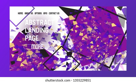Abstract landing page banner web design vector illustration. Minimalistic design, creative concept, modern background. Geometric element. Colorful bright squares, rectangles.
