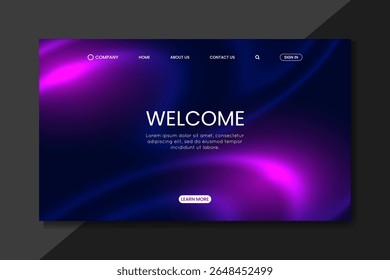 abstract landing page blue and pink
