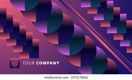 Abstract landing page with circles design vector illustration.