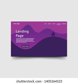 Abstract landing page design template for website
