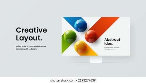 Abstract landing page design vector illustration. Minimalistic display mockup site screen template.