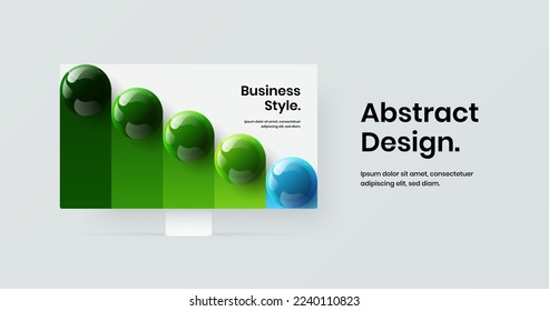 Abstract landing page design vector layout. Amazing computer display mockup web project illustration.