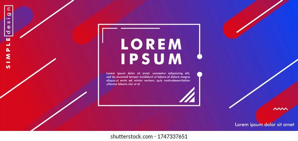 Abstract landing page. Geometric style. Vector illustration on blue and red