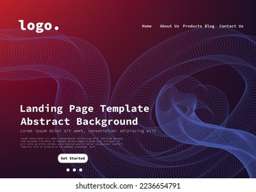 Abstract Landing page stream flowline infinite modern technology template background for business website UI wallpaper, Annual reports, flyer, poster, cover. EPS