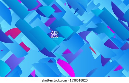 Abstract landing page template with bright colored random stripes. Dynamic modern design with scattered gradient geometric shapes. Simple colorful futuristic elements. Sport music social media layout.
