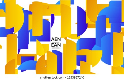 Abstract landing page template with bright colored random stripes. Dynamic modern design with scattered gradient geometric shapes. Simple colorful futuristic elements. Sport music social media layout.