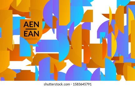 Abstract landing page template with bright colored random stripes. Dynamic modern design with scattered gradient geometric shapes. Simple colorful futuristic elements. Sport music social media layout.