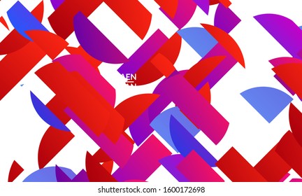 Abstract landing page template with bright colored random stripes. Dynamic modern design with scattered gradient geometric shapes. Simple colorful futuristic elements. Sport music social media layout.