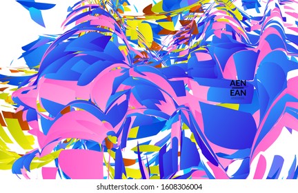 Abstract landing page template with bright colored random small particle explosion. Sport music social media layout. Optical art dynamic background with outer space motion. Futuristic vector.