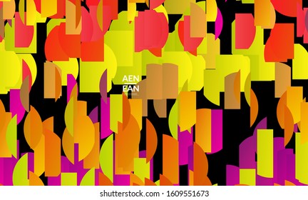 Abstract landing page template with bright colored random stripes. Dynamic modern design with scattered gradient geometric shapes. Simple colorful futuristic elements. Sport music social media layout.