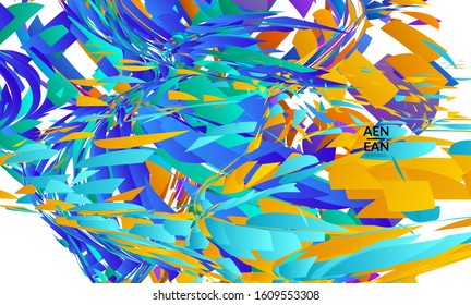 Abstract landing page template with bright colored random small particle explosion. Sport music social media layout. Optical art dynamic background with outer space motion. Futuristic vector.