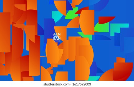 Abstract landing page template with bright colored random stripes. Dynamic modern design with scattered gradient geometric shapes. Simple colorful futuristic elements. Sport music social media layout.