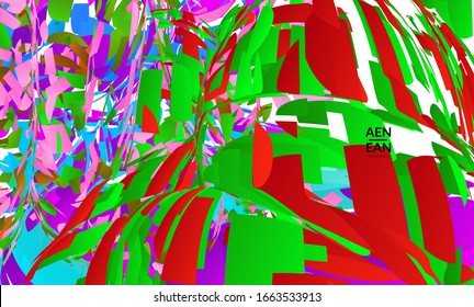 Abstract landing page template with bright colored random small particle explosion. Optical art dynamic background with outer space motion. Futuristic vector.