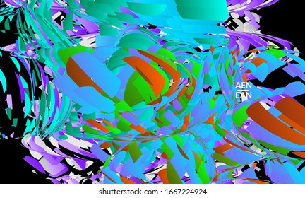 Abstract landing page template with bright colored random small particle explosion. Sport music social media layout. Optical art dynamic background with outer space motion. Futuristic vector.