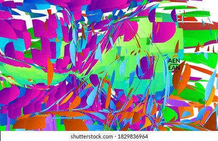 Abstract landing page template with bright colored random small particle explosion. Sport music social media layout. Optical art dynamic background with outer space motion. Futuristic vector.