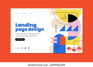 Abstract landing page template vector design in eps 10