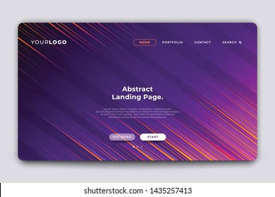 Abstract landing page template, Virtual reality concept, Web page design templates, Modern vector concept design for internet marketing template.