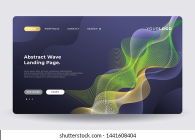 Abstract landing page template, Virtual reality concept, Web page design templates, Modern vector concept design for internet marketing template.