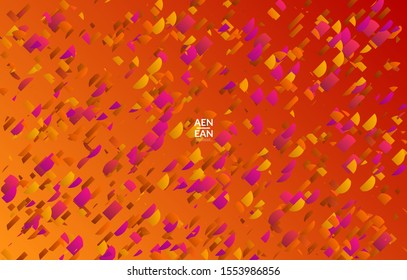 Abstract landing page templates with small bright paper pieces on gradient background. Dynamic modern design with glitch gradient lines. Simple colorful futuristic elements.