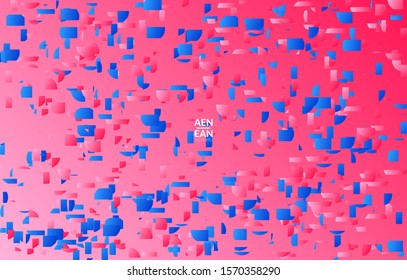 Abstract landing page templates with small bright paper pieces on gradient background. Dynamic modern design with glitch gradient lines. Simple colorful futuristic elements.