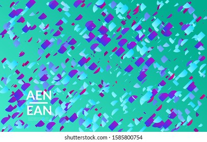 Abstract landing page templates with small bright paper pieces on gradient background. Dynamic modern design with glitch gradient lines. Simple colorful futuristic elements.