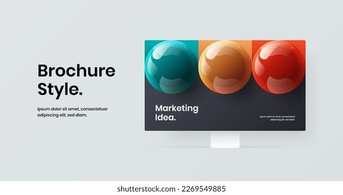 Abstract landing page vector design concept. Modern computer monitor mockup web project template.