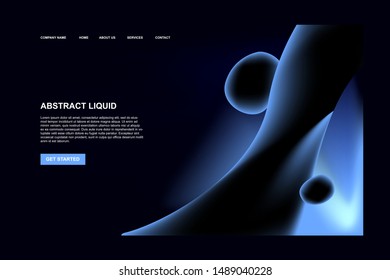 abstract landing page website page template vector design