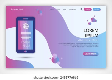 Abstract landing pages with technology devices vector design in eps 10