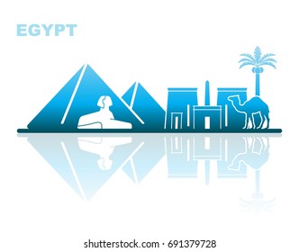 Abstract landscape of architectural landmarks of Egypt