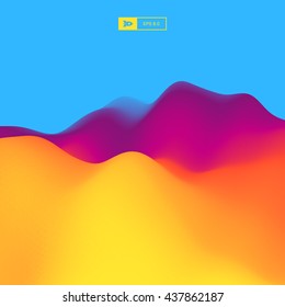 Abstract Landscape Background. 3d Vector Illustration. 
