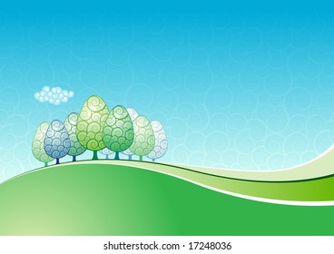 abstract landscape background. All elements layered separately in vector file.