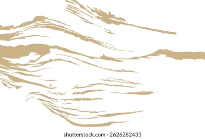 Abstract landscape background with black and gold hand drawn line pattern vector. Ocean sea art with natural template. Banner design and wallpaper in vintage style.