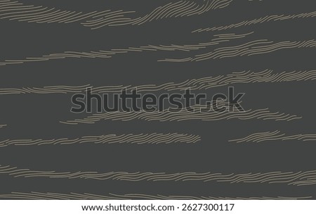 Abstract landscape background with black and gold hand drawn line pattern vector. Ocean sea art with natural template. Banner design and wallpaper in vintage style.